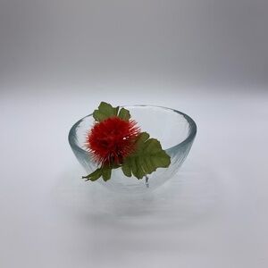 Vintage Clear Bubble Glass Decorative Candy/Catchall/Rose Bowl